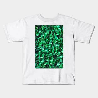 Green Scattered Sequins Kids T-Shirt